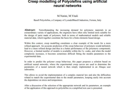 Creep modelling of Polyolefins using artificial neural networks