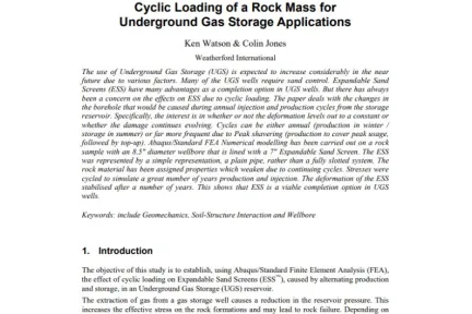Cyclic Loading of a Rock Mass for Underground Gas Storage Applications