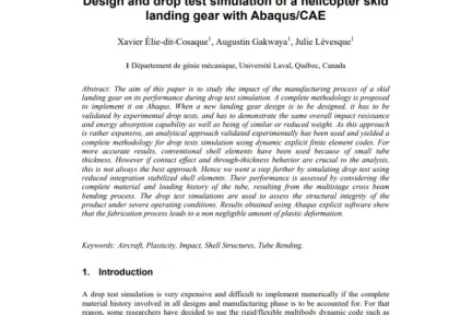 Design and drop test simulation of a helicopter skid landing gear with Abaqus/CAE