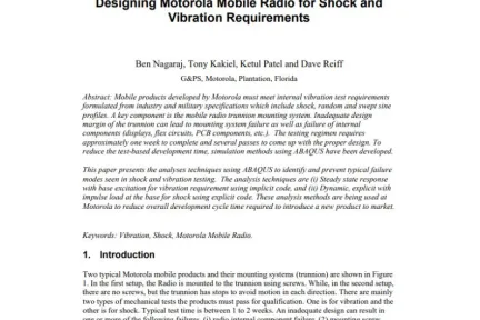 Designing Motorola Mobile Radio for Shock and Vibration Requirements