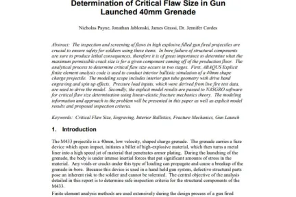 Determination of Critical Flaw Size in Gun Launched 40mm Grenade
