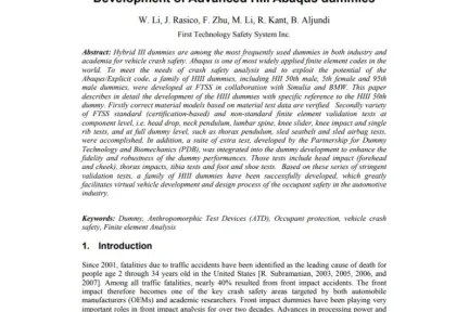Development of Advanced HIII Abaqus dummies