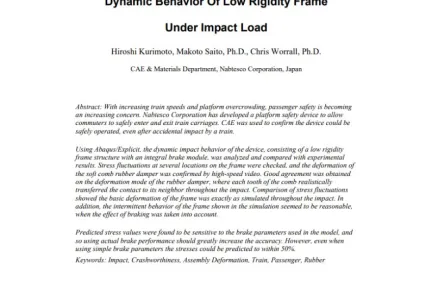 Dynamic Behavior Of Low Rigidity Frame Under Impact Load