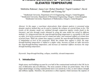 DYNAMIC BEHAVIOUR OF PORTAL FRAME AT ELEVATED TEMPERATURE