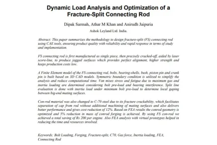 Dynamic Load Analysis and Optimization of a Fracture-Split Connecting Rod
