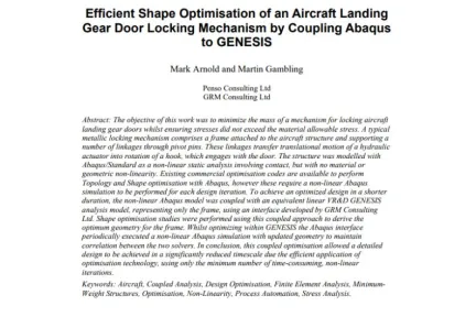 Efficient Shape Optimisation of an Aircraft Landing Gear Door Locking Mechanism by Coupling Abaqus to GENESIS