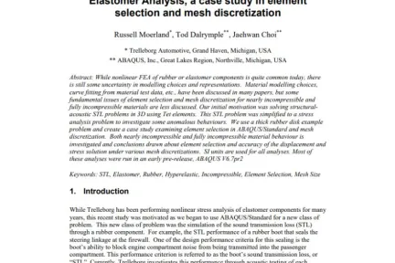 Elastomer Analysis, a case study in element selection and mesh discretization