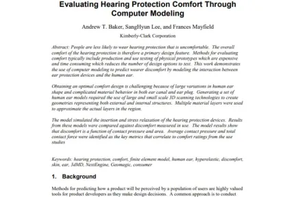 Evaluating Hearing Protection Comfort Through Computer Modeling