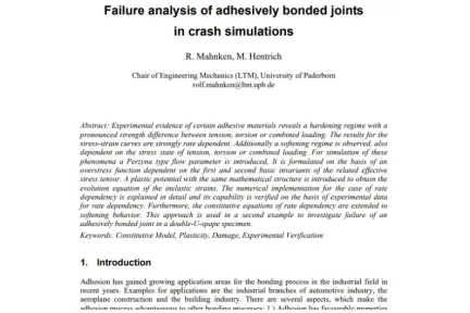 Failure analysis of adhesively bonded joints in crash simulations