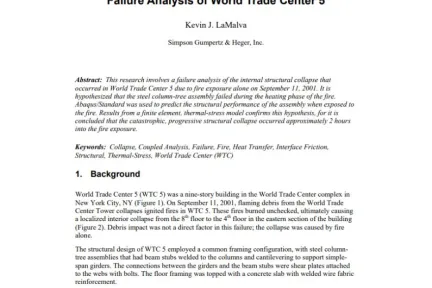 Failure Analysis of World Trade Center 5