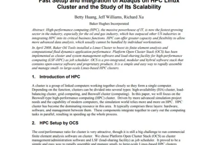 Fast Setup and Integration of Abaqus on HPC Linux Cluster and the Study of Its Scalability