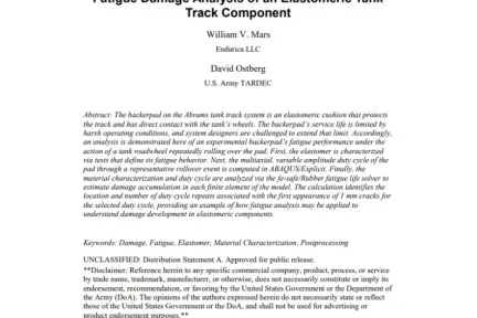Fatigue Damage Analysis of an Elastomeric Tank Track Component