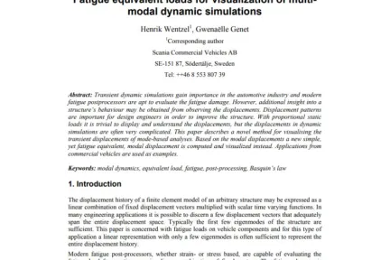 Fatigue equivalent loads for visualization of multimodal dynamic simulations