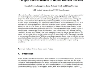 Fatigue Life Estimation of Nitinol Medical Devices
