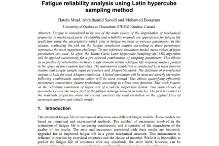 Fatigue reliability analysis using Latin hypercube sampling method