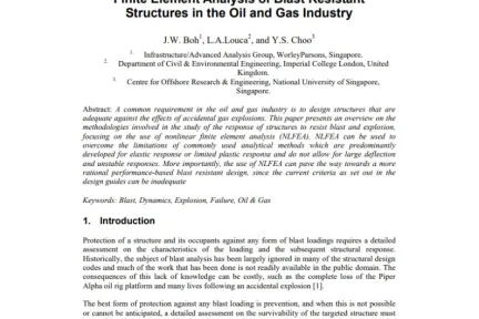 Finite Element Analysis of Blast Resistant Structures in the Oil and Gas Industry