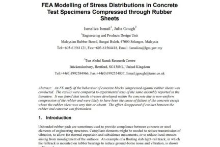 FEA Modelling of Stress Distributions in Concrete Test Specimens Compressed through Rubber Sheets