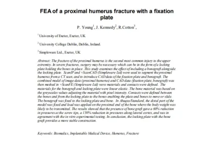 FEA of a proximal humerus fracture with a fixation plate