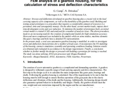 FEM analysis of a gearbox housing, for the calculation of stress and deflection characteristics