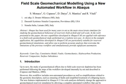 Field Scale Geomechanical Modelling Using a New Automated Workflow in Abaqus