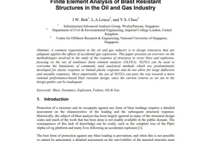 Finite Element Analysis of Blast Resistant Structures in the Oil and Gas Industry