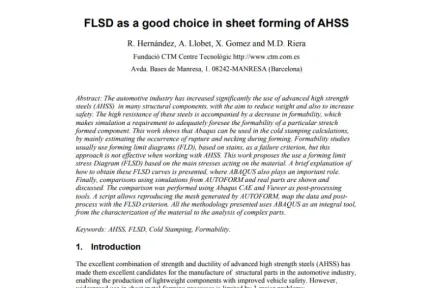 FLSD as a good choice in sheet forming of AHSS