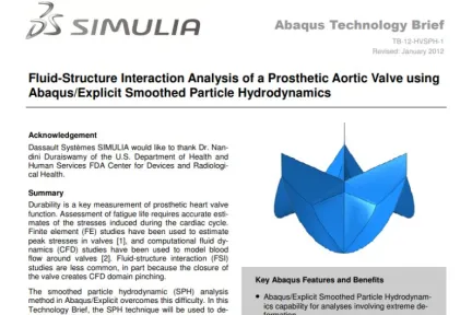 Fluid-Structure Interaction Analysis of a Prosthetic Aortic Valve using Abaqus/Explicit Smoothed Particle Hydrodynamics