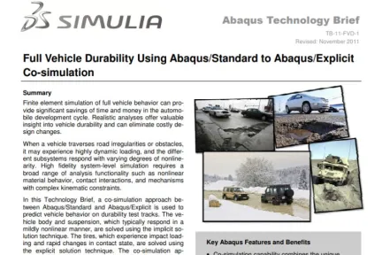 Full Vehicle Durability Using AbaqusStandard to AbaqusExplicit Co-simulation