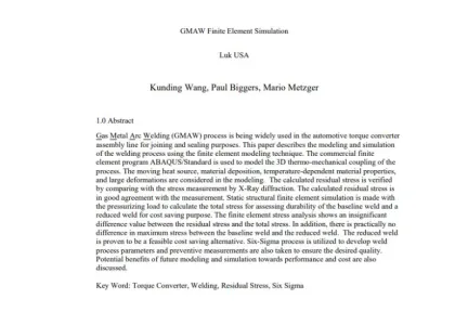 GMAW Finite Element Simulation