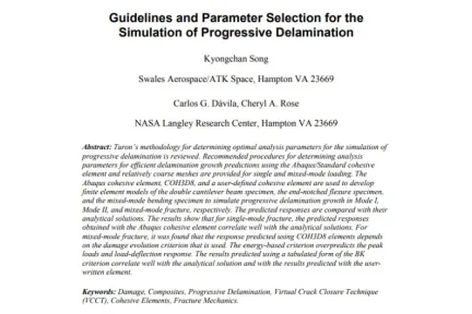 Guidelines and Parameter Selection for the Simulation of Progressive Delamination