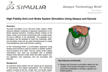 High Fidelity Anti-Lock Brake System Simulation Using Abaqus and Dymola