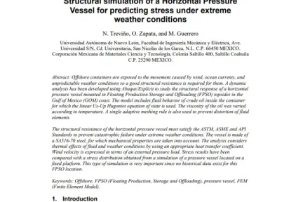 Structural simulation of a Horizontal Pressure Vessel for predicting stress under extreme weather conditions