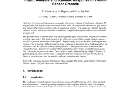 Impact Analysis and Dynamic Response of a 40mm Sensor Grenade