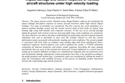 Impact damage and failure response of various aircraft structures under high velocity loading