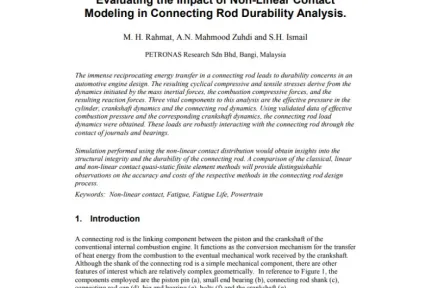 Evaluating the Impact of Non-Linear Contact Modeling in Connecting Rod Durability Analysis.