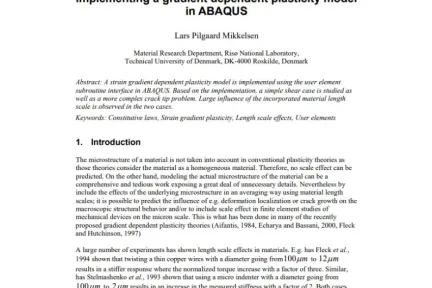 Implementing a gradient dependent plasticity model in ABAQUS