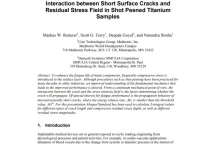 Interaction between Short Surface Cracks and Residual Stress Field in Shot Peened Titanium Samples