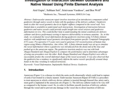 Investigation of Interaction between Guidewire and Native Vessel Using Finite Element Analysis