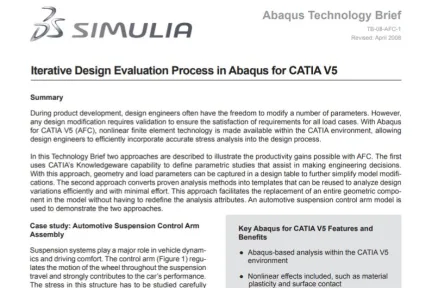 Iterative Design Evaluation Process in Abaqus for CATIA V5