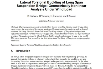 Lateral Torsional Buckling of Long Span Suspension Bridge: Geometrically Nonlinear Analysis Under Wind Load