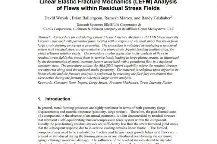 Linear Elastic Fracture Mechanics Analysis of Flaws within Residual Stress Fields