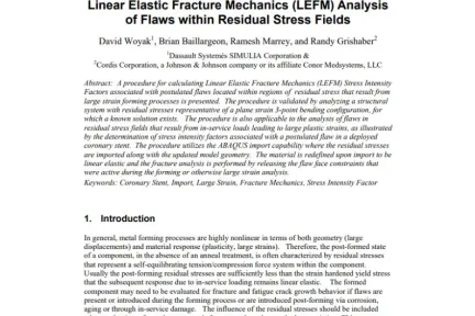 Linear Elastic Fracture Mechanics Analysis of Flaws within Residual Stress Fields