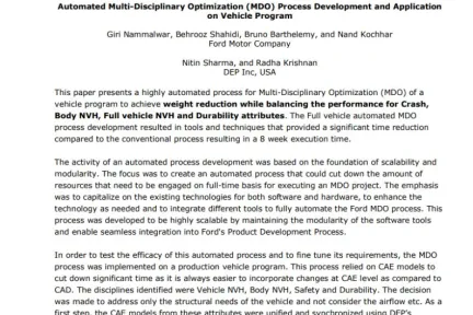 Automated Multi-Disciplinary Optimization Process Development and Application on Vehicle Program