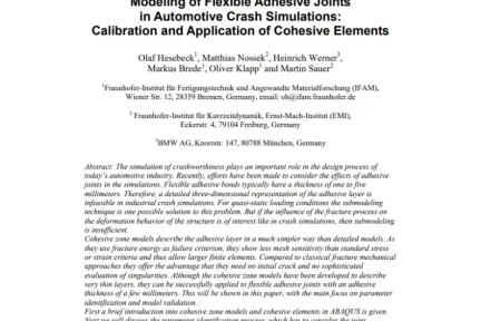 Modeling of Flexible Adhesive Joints in Automotive Crash Simulations: Calibration and Application of Cohesive Elements