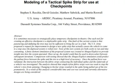 Modeling of a Tactical Spike Strip for use at Checkpoints