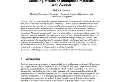 Modeling of soils as multiphase-materials with Abaqus