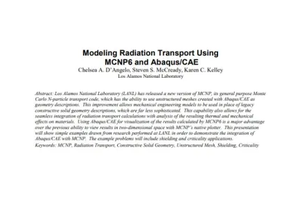Modeling Radiation Transport Using MCNP6 and AbaqusCAE