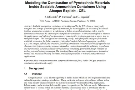 Modeling the Combustion of Pyrotechnic Materials inside Sealable Ammunition Containers Using Abaqus Explicit - CEL