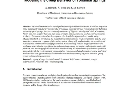 Modeling the Creep Behavior of Torsional Springs