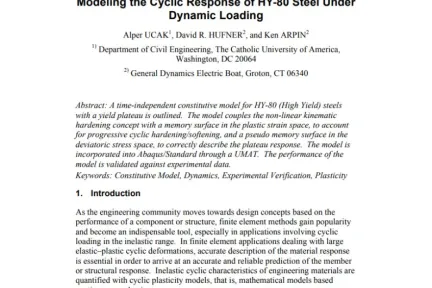 Modeling the Cyclic Response of HY-80 Steel Under Dynamic Loading